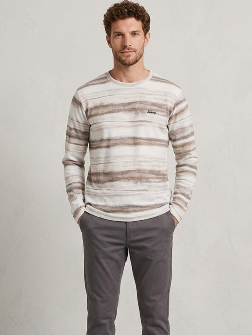 Camo-Inspired Abstract Long-Sleeve Tee  Olive Horizon Printed Long Sleeve