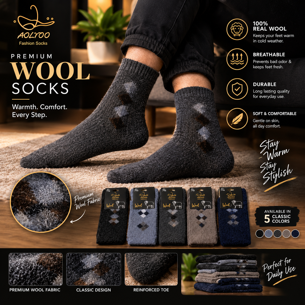 imported china wool socks(pack of 5)