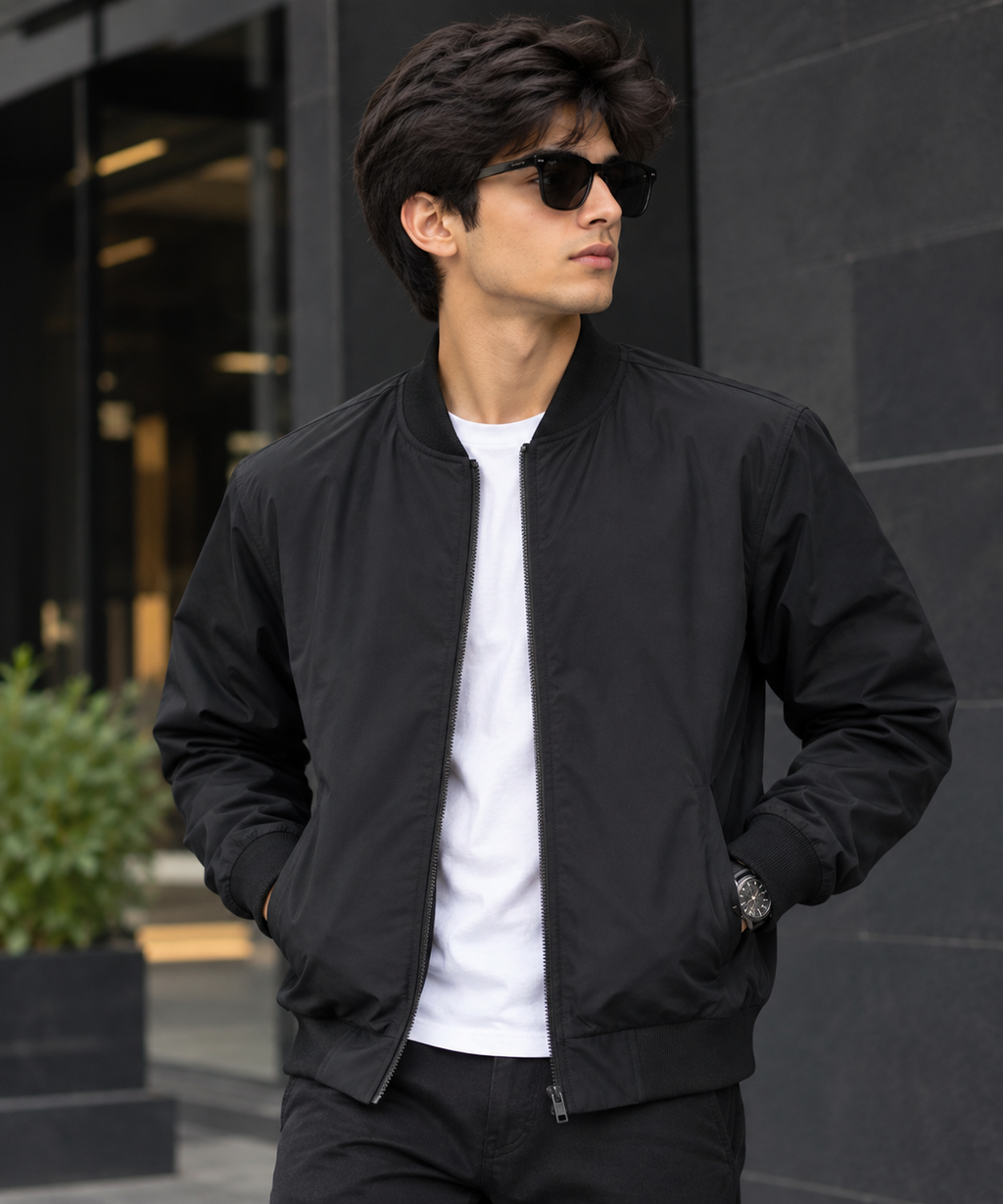 Monaco Yacht Society Heritage Black Lightweight Bomber Jacket