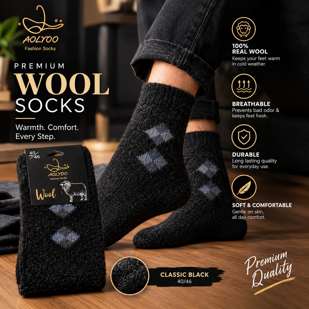 imported china wool socks(pack of 5)