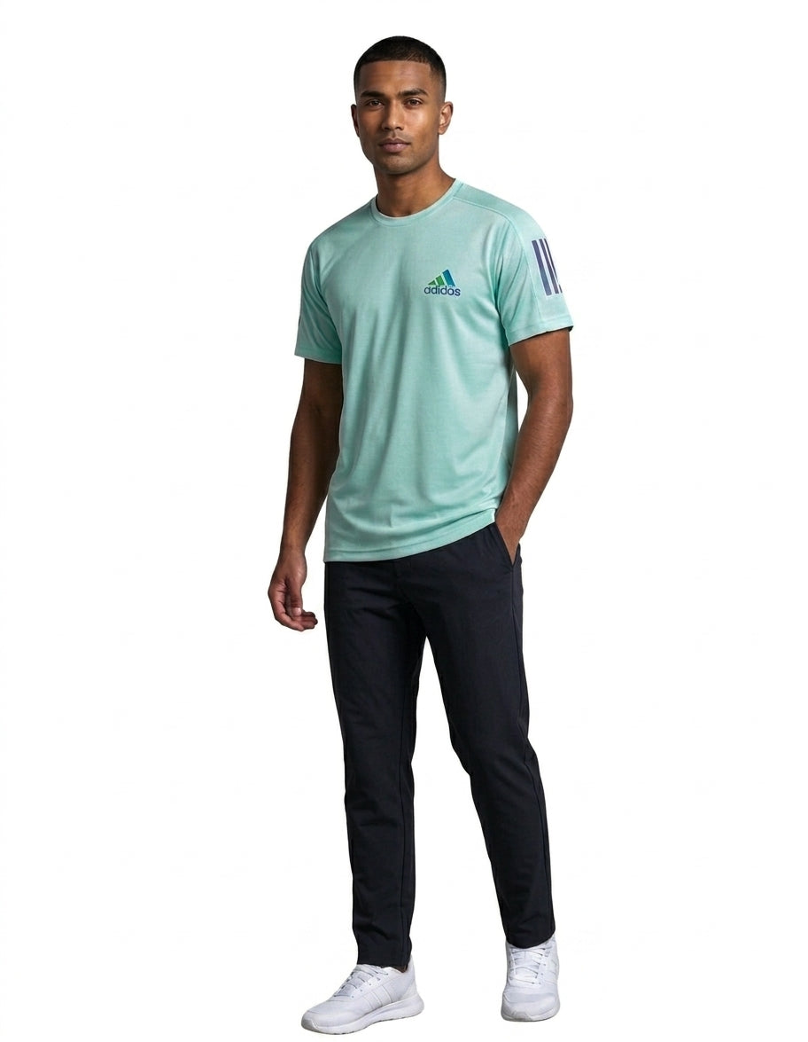 Adidas Sky Blue Activewear Performance T-Shirt